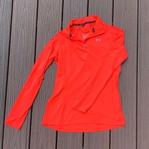 Under Armour Heat Gear Neon Coral Long Sleeve Top